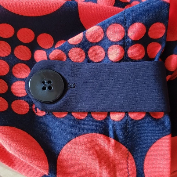 Red and Navy Vintage Wrap A-line Dress size small - Picture 4 of 4